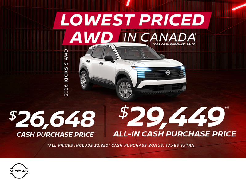 Get the 2026 Nissan Kicks S Today!