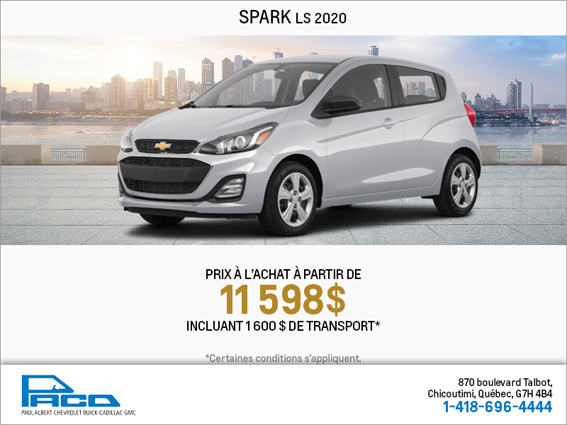 Obtenez la Chevrolet Spark 2020