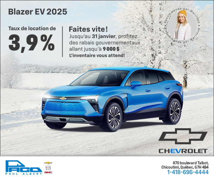 Procurez-vous le Chevrolet Blazer EV 2025