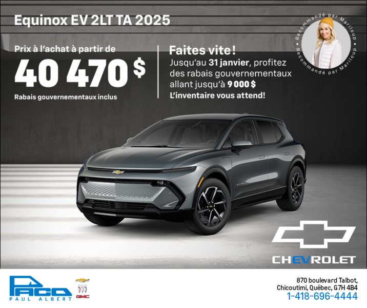 Procurez-vous le Chevrolet Equinox EV 2025