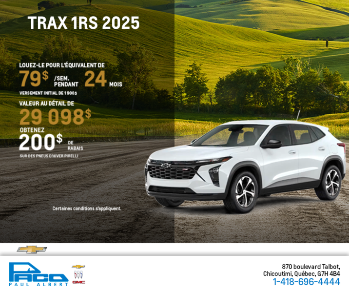 Procurez-vous le Chevrolet Trax 2025