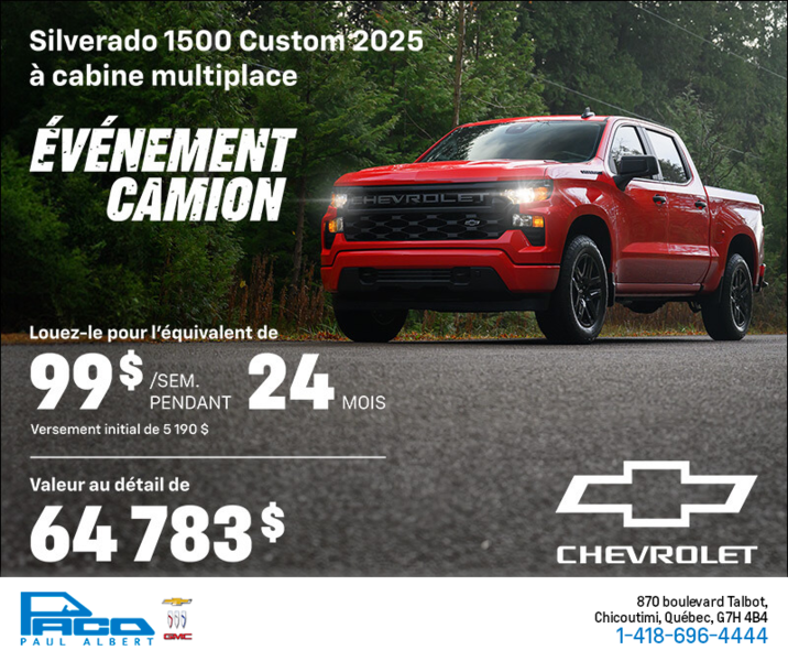 Procurez-vous le Chevrolet Silverado 1500 2025