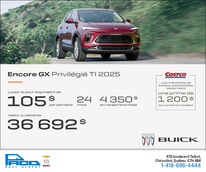 Procurez-vous le Buick Encore GX 2025
