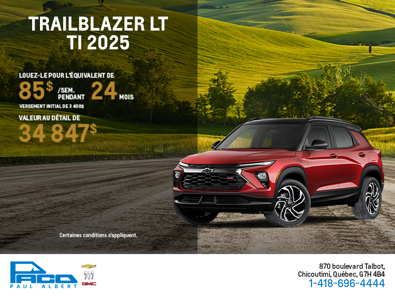 Le Chevrolet Trailblazer LT TI 2025