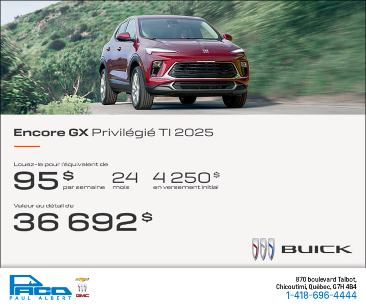 Procurez-vous le Buick Encore GX 2025