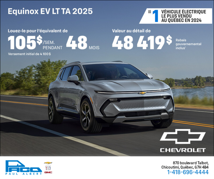 Procurez-vous le Chevrolet Equinox EV 2025