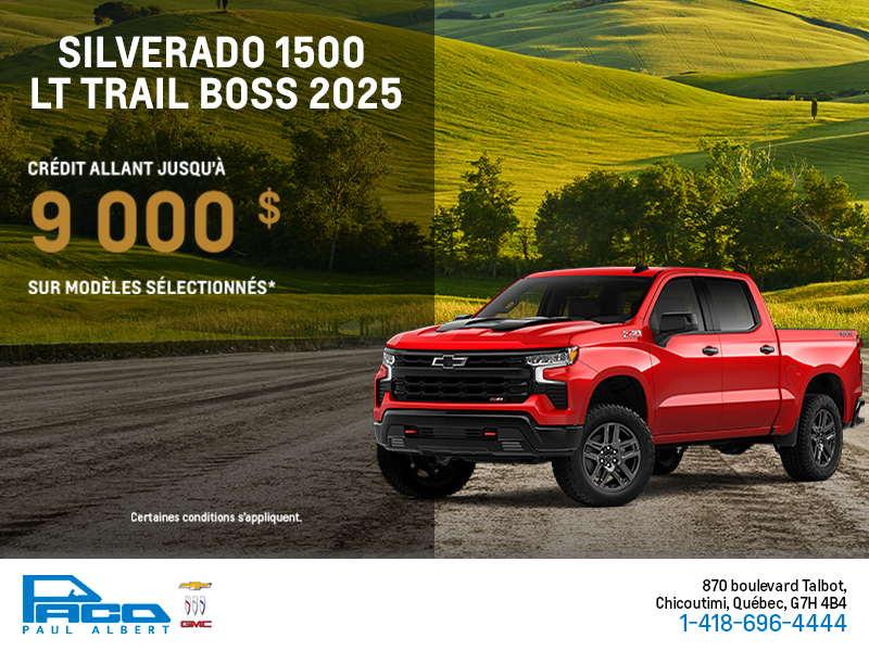 Procurez-vous le Chevrolet Silverado 1500 LT Trail Boss
