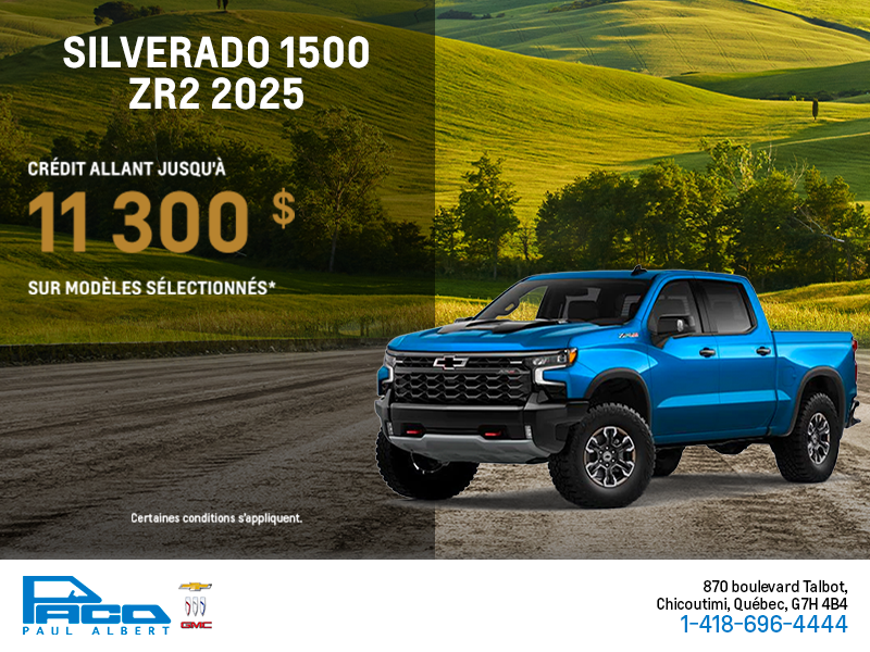 Procurez-vous le Chevrolet Silverado 1500 ZR2 2025