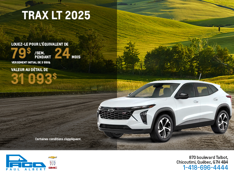 Procurez-vous le Chevrolet Trax 2025