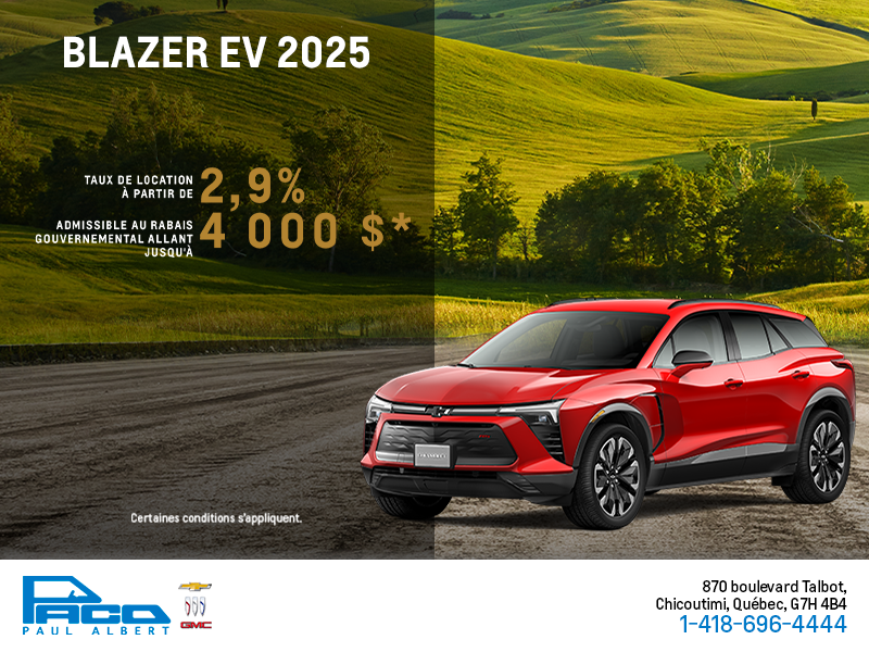 Procurez-vous le Chevrolet Blazer EV 2025