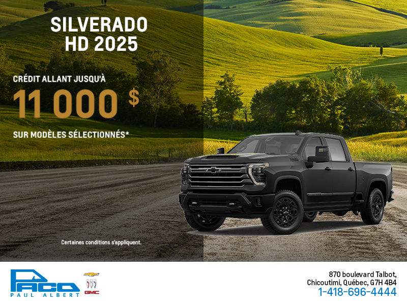 Procurez-vous le Chevrolet Silverado HD 2025