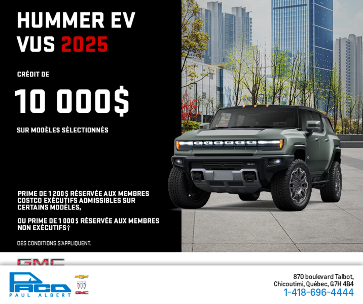 Le GMC Hummer EV VUS 2025