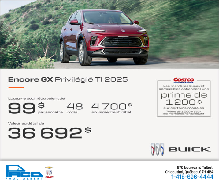 Procurez-vous le Buick Encore GX 2025