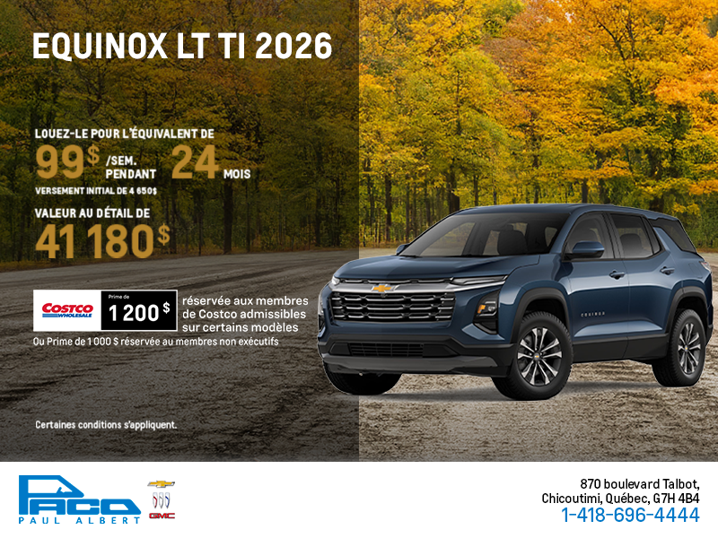 Procurez-vous le Chevrolet Equinox LT TI 2026