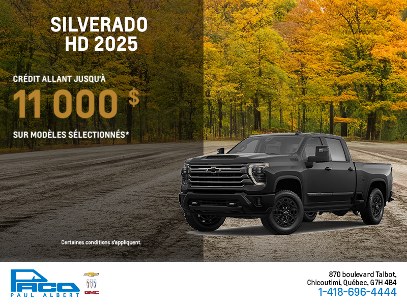 Procurez-vous le Chevrolet Silverado HD 2025