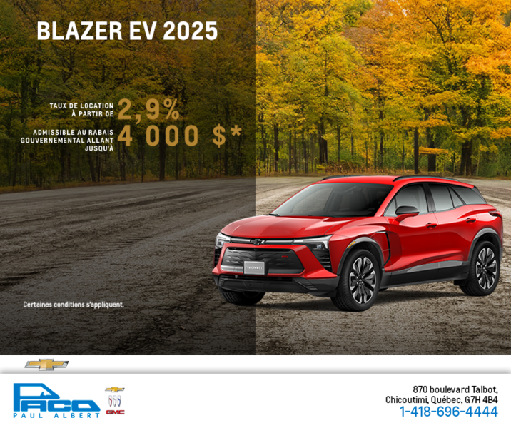 Procurez-vous le Chevrolet Blazer EV 2025