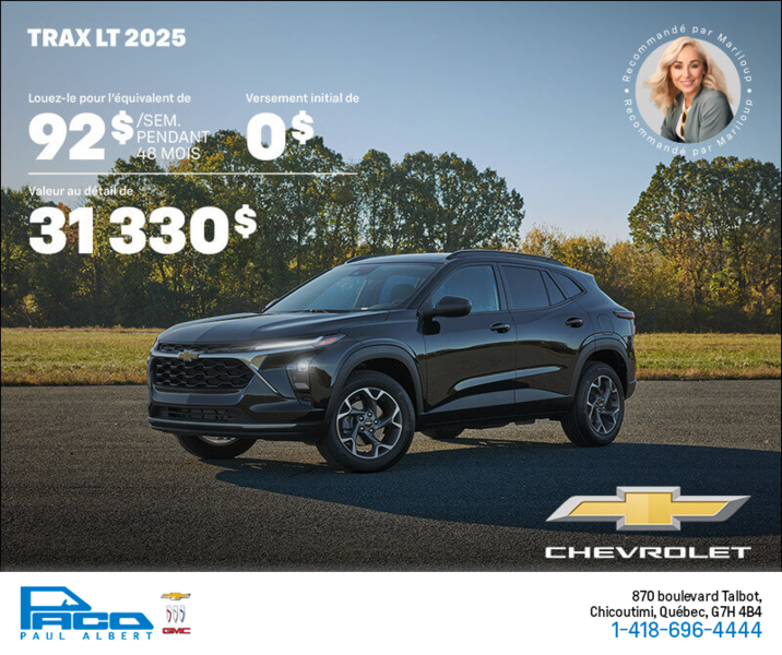 Procurez-vous le Chevrolet Trax LT 2025
