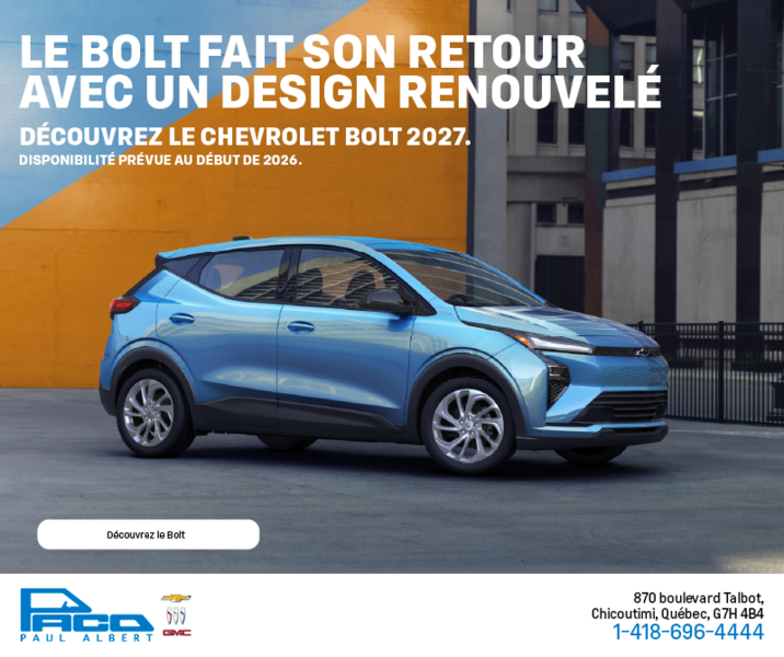 Procurez-vous le Chevrolet Bolt 2027