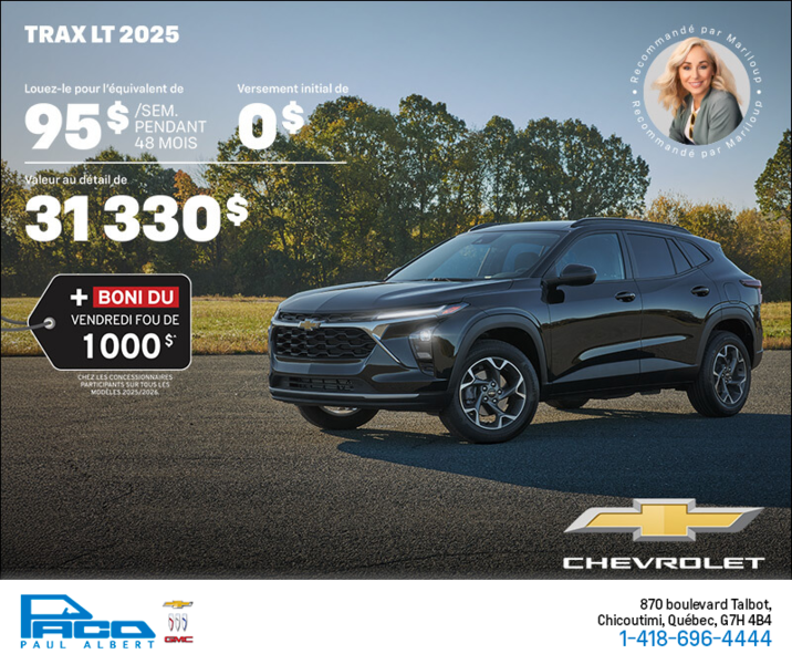 Procurez-vous le Chevrolet Trax LT 2025