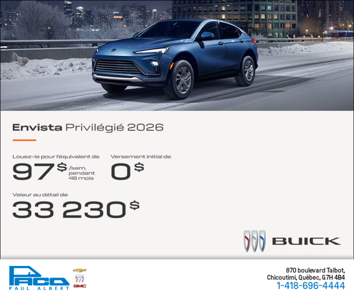 Procurez-vous la Buick Envista 2026