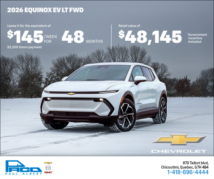 Get the 2026 Chevrolet Equinox EV