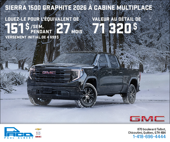 Le GMC Sierra 1500 2026 Graphite