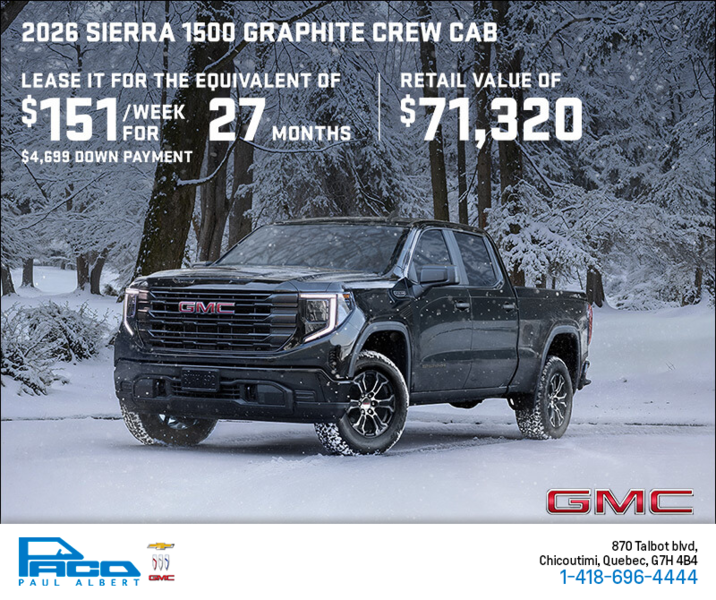 The 2026 GMC Sierra 1500 Graphite