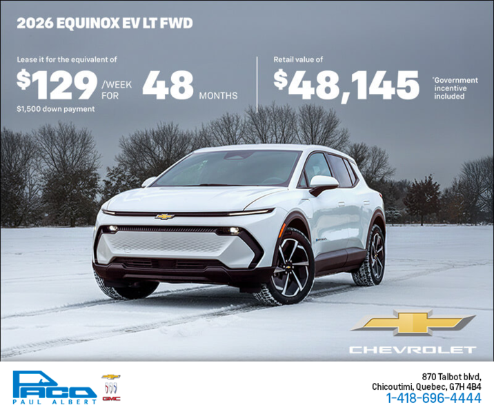 Get the 2026 Chevrolet Equinox EV