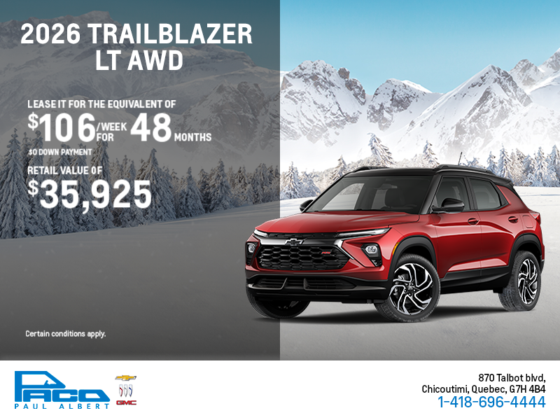 Get the 2026 Chevrolet Trailblazer LT AWD