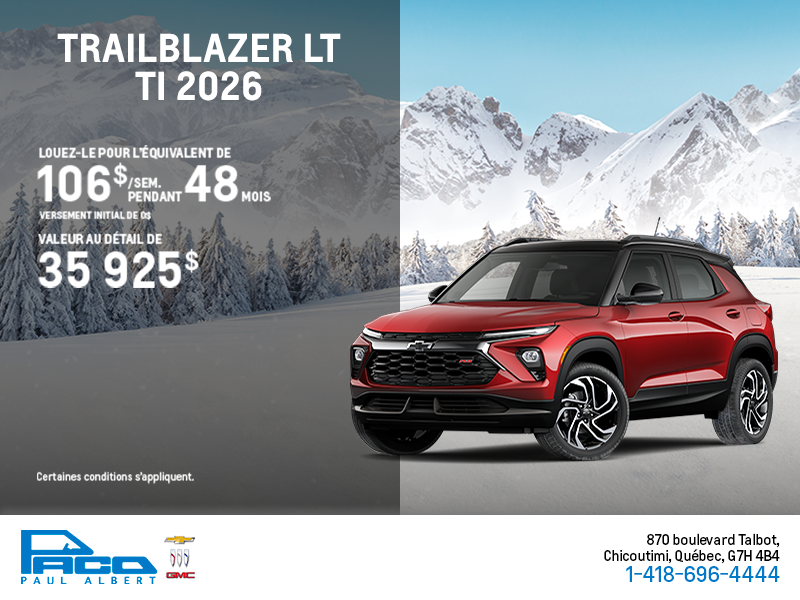Le Chevrolet Trailblazer LT TI 2026
