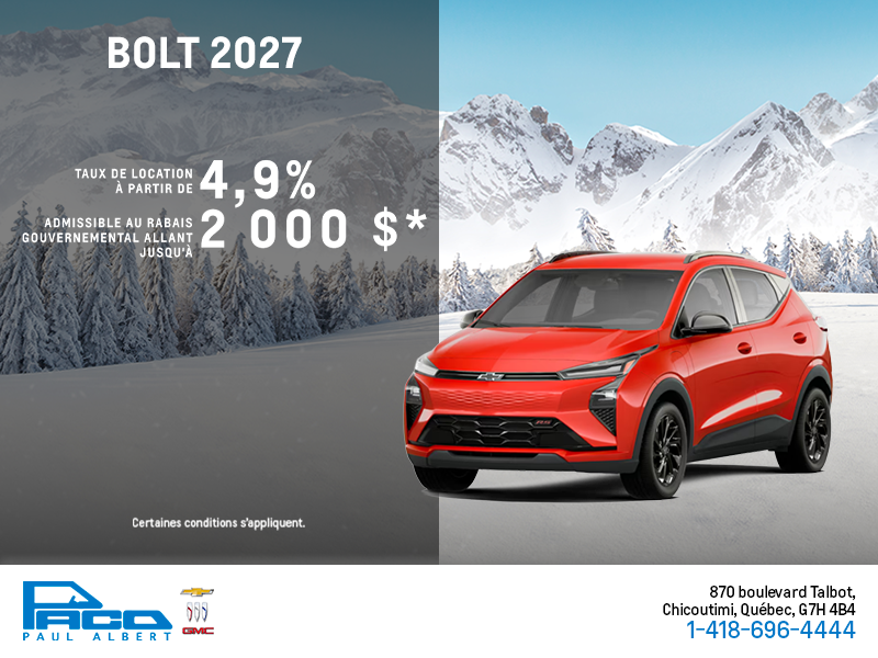 Procurez-vous le Chevrolet Bolt 2027