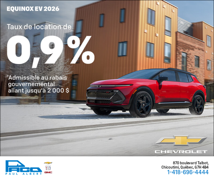 Procurez-vous le Chevrolet Equinox EV 2026