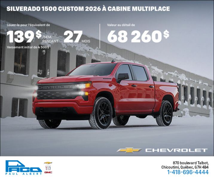 Procurez-vous le Chevrolet Silverado 1500 2026