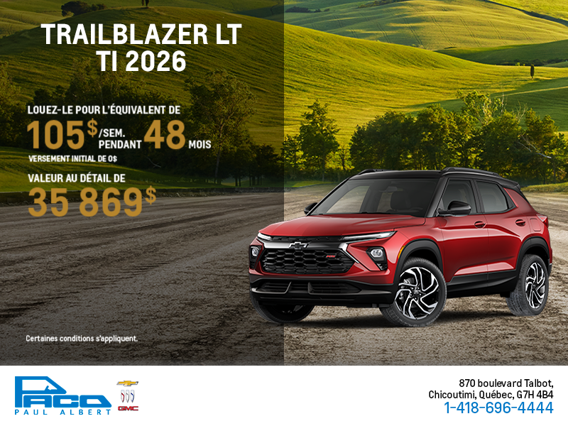 Le Chevrolet Trailblazer LT TI 2026
