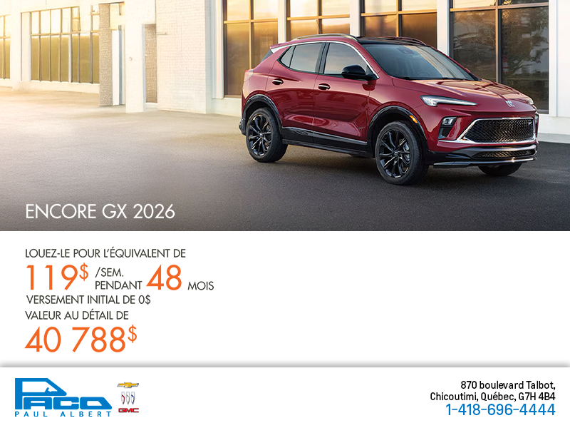 Procurez-vous le Buick Encore GX 2026