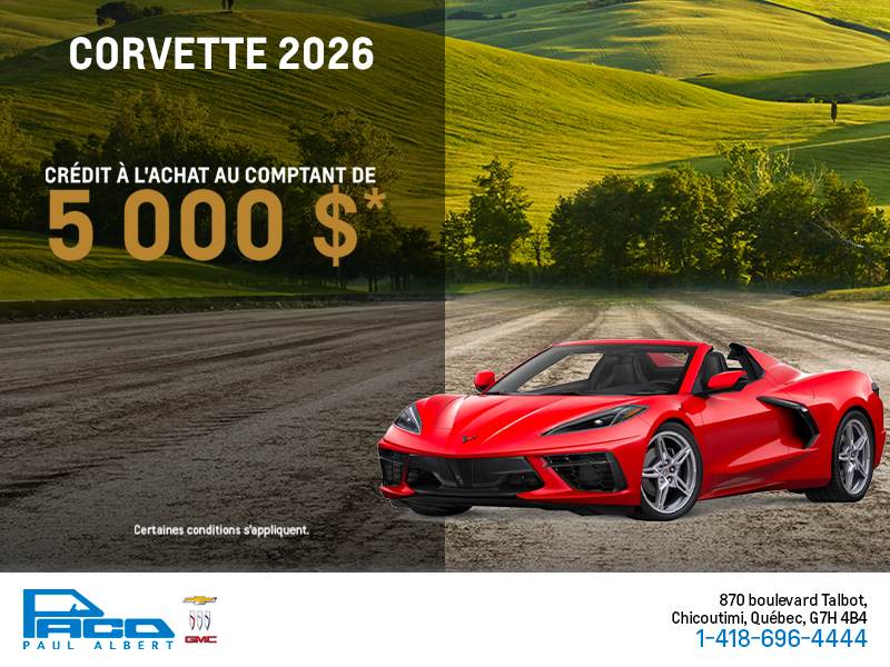 Procurez-vous le Chevrolet Corvette 2026