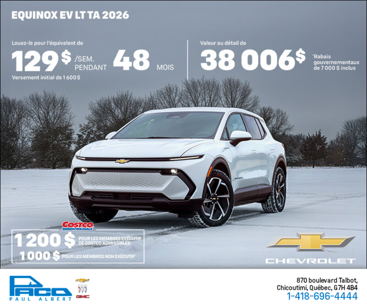 Procurez-vous le Chevrolet Equinox EV 2026