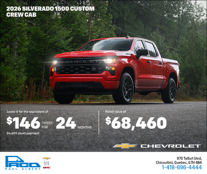Get the 2026 Chevrolet Silverado 1500 Crew Cab