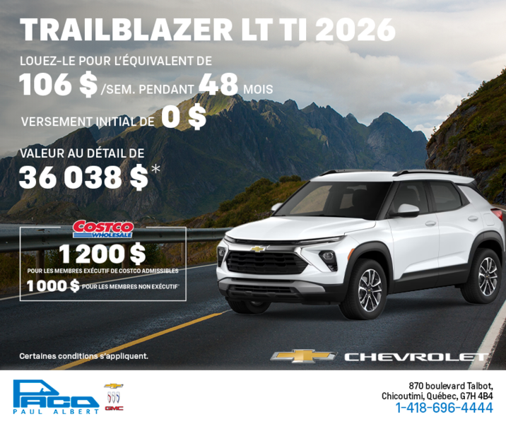 Le Chevrolet Trailblazer LT TI 2026