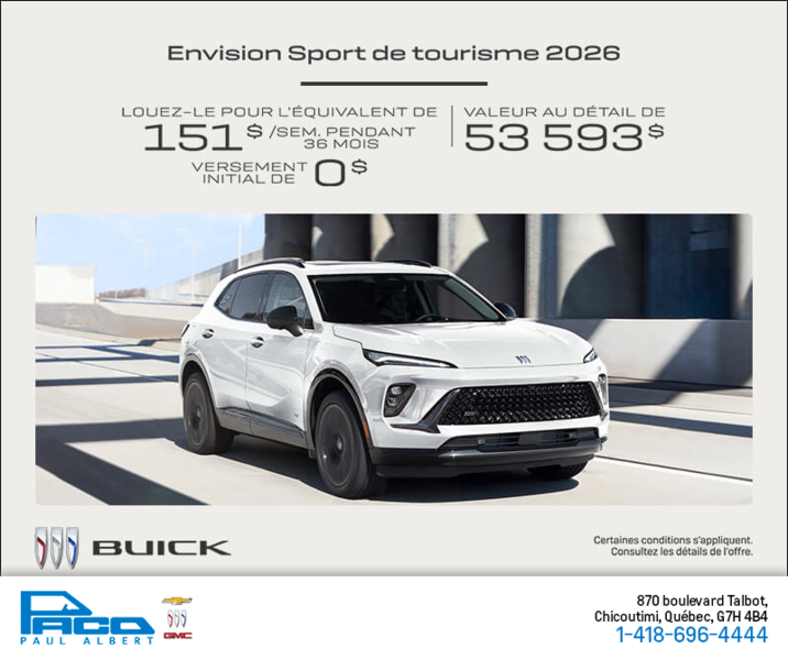 Procurez-vous la Buick Envision 2026