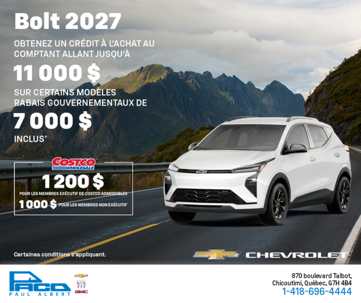 Procurez-vous le Chevrolet Bolt 2027
