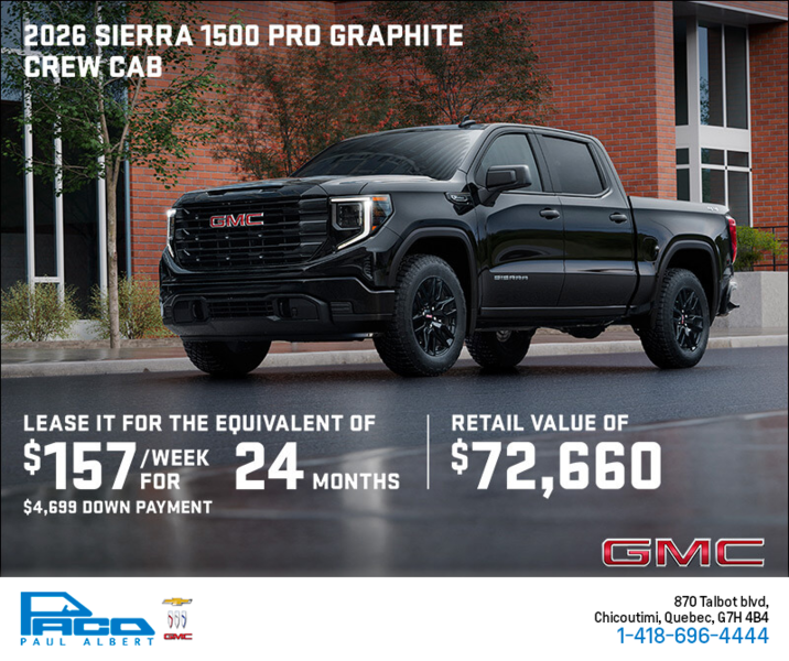 The 2026 GMC Sierra 1500 Pro Graphite Crew Cab