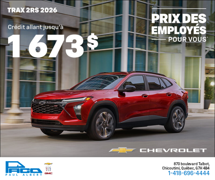 Le Chevrolet Trax 2RS 2026
