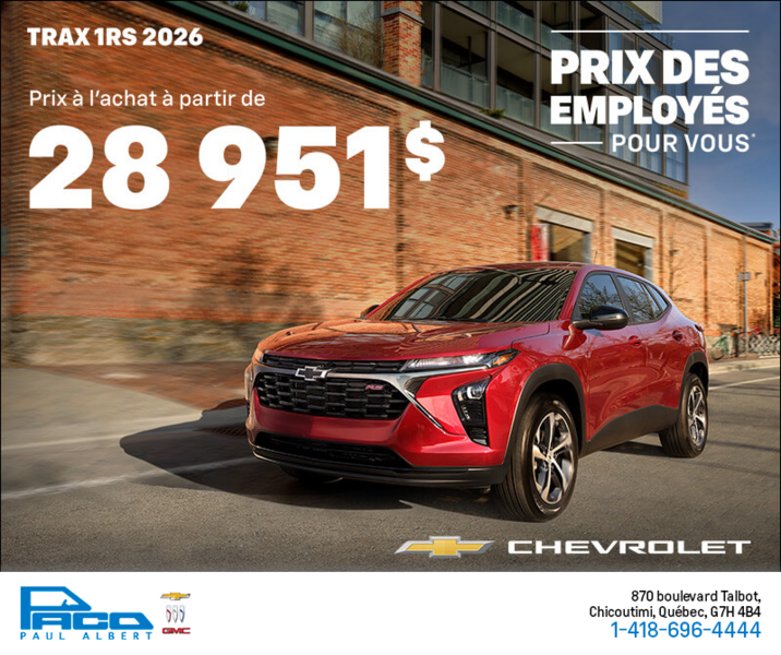 Le Chevrolet Trax 2RS 2026