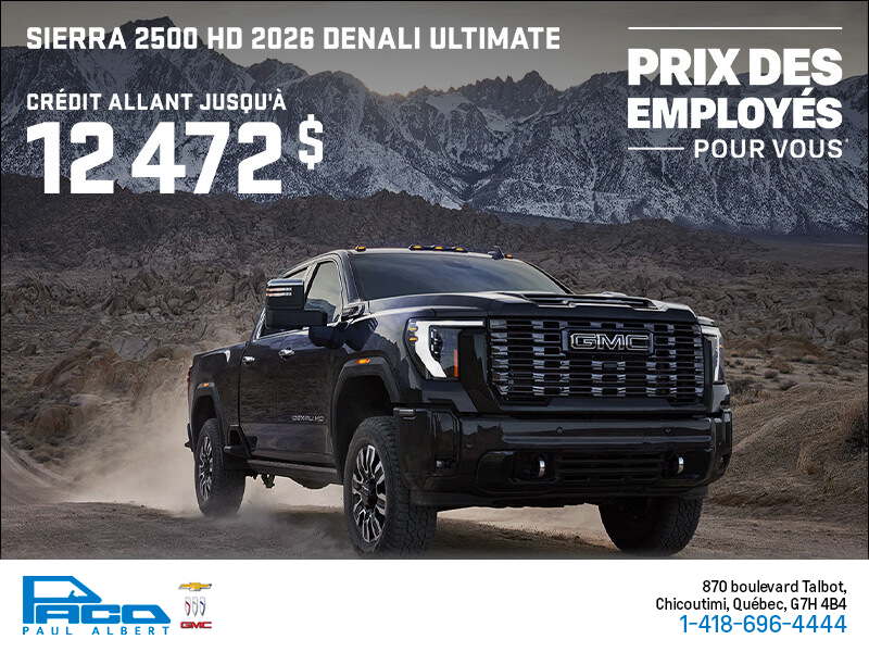 Le GMC  Sierra 2500 HD Denali Ultimate 2026