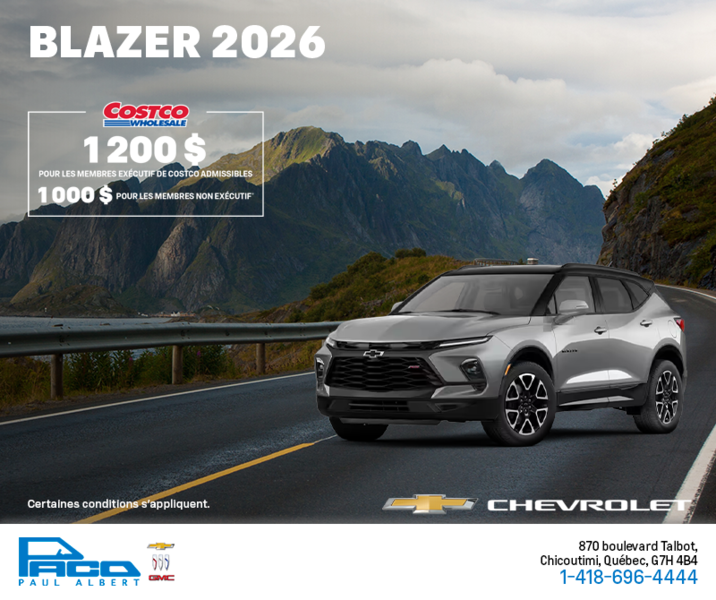 Procurez-vous le Chevrolet Blazer 2026
