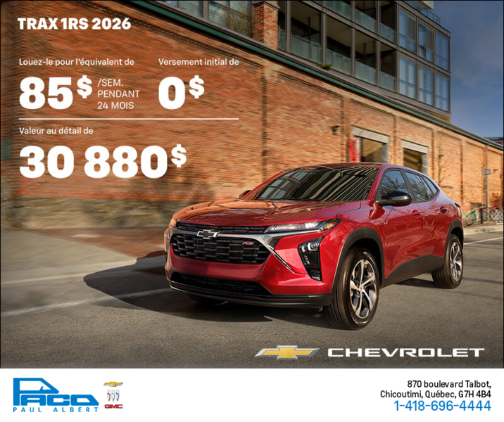 Le Chevrolet Trax 1RS 2026