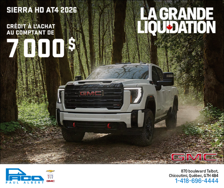 Le GMC Sierra HD AT4 2026