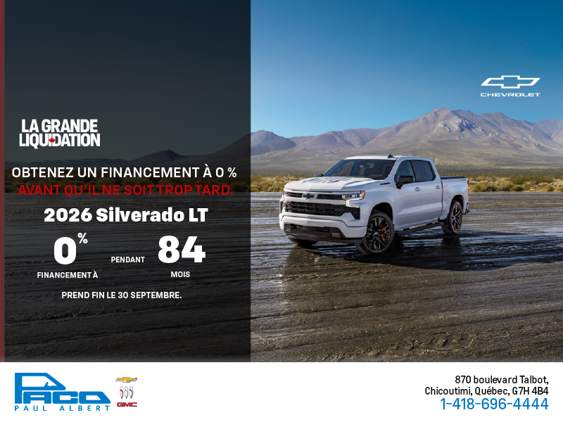 Procurez-vous le Silverado LT 2026