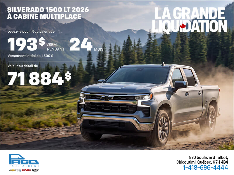 Le Chevrolet Silverado 1500 LT 2026 
